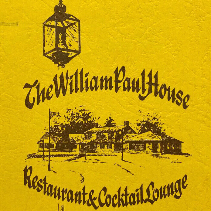 Vintage 1980s The William Paul House Restaurant Dinner Menu Reservoir Holden MA