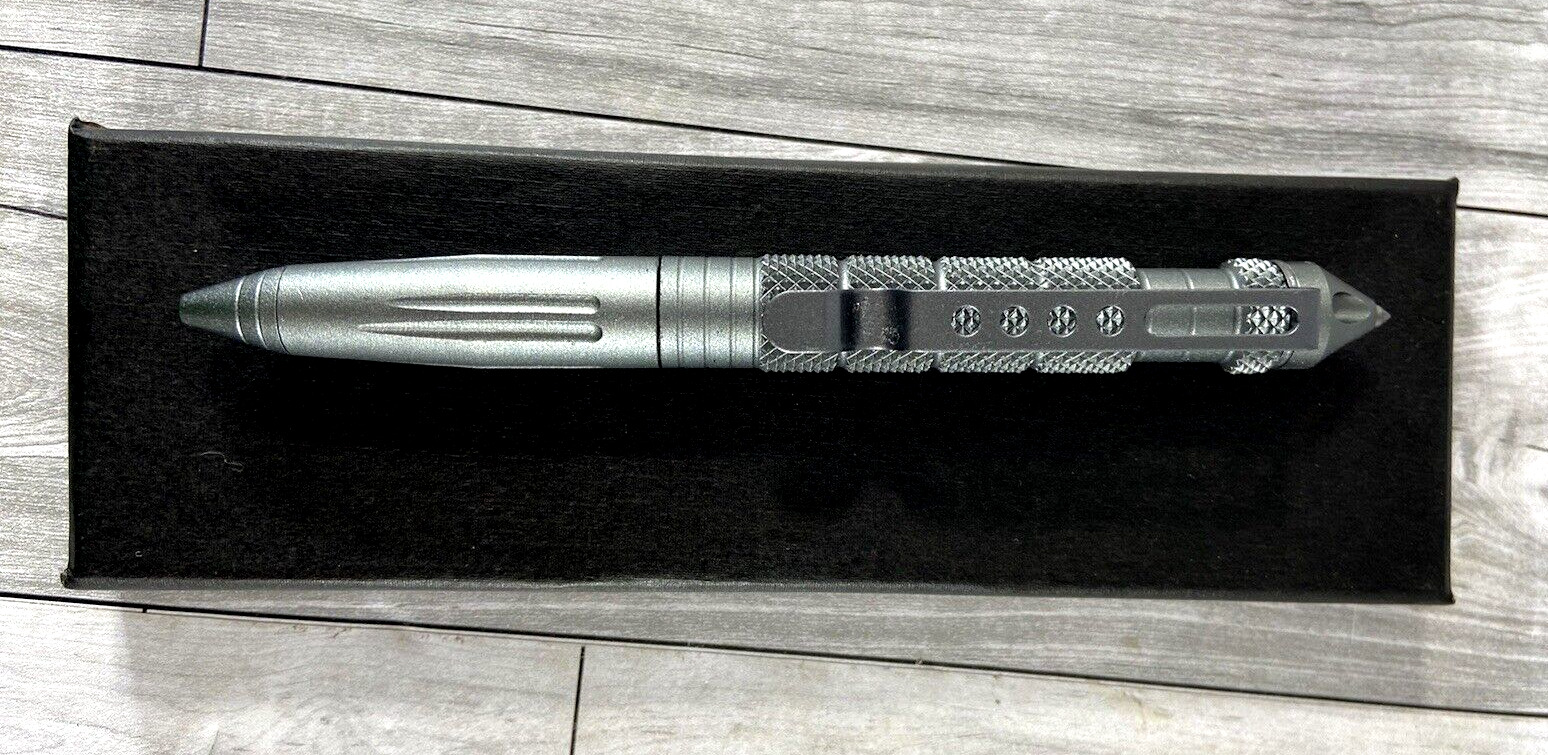 New Metal Military Tactical Self Defense Window Breaker Ballpoint Pen Silver