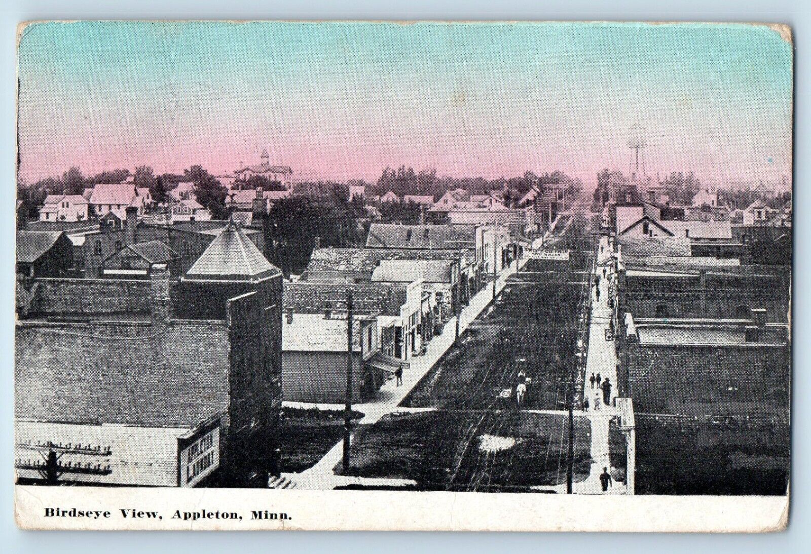 Appleton Minnesota Postcard Birdseye View Exterior Building 1910 Vintage Antique