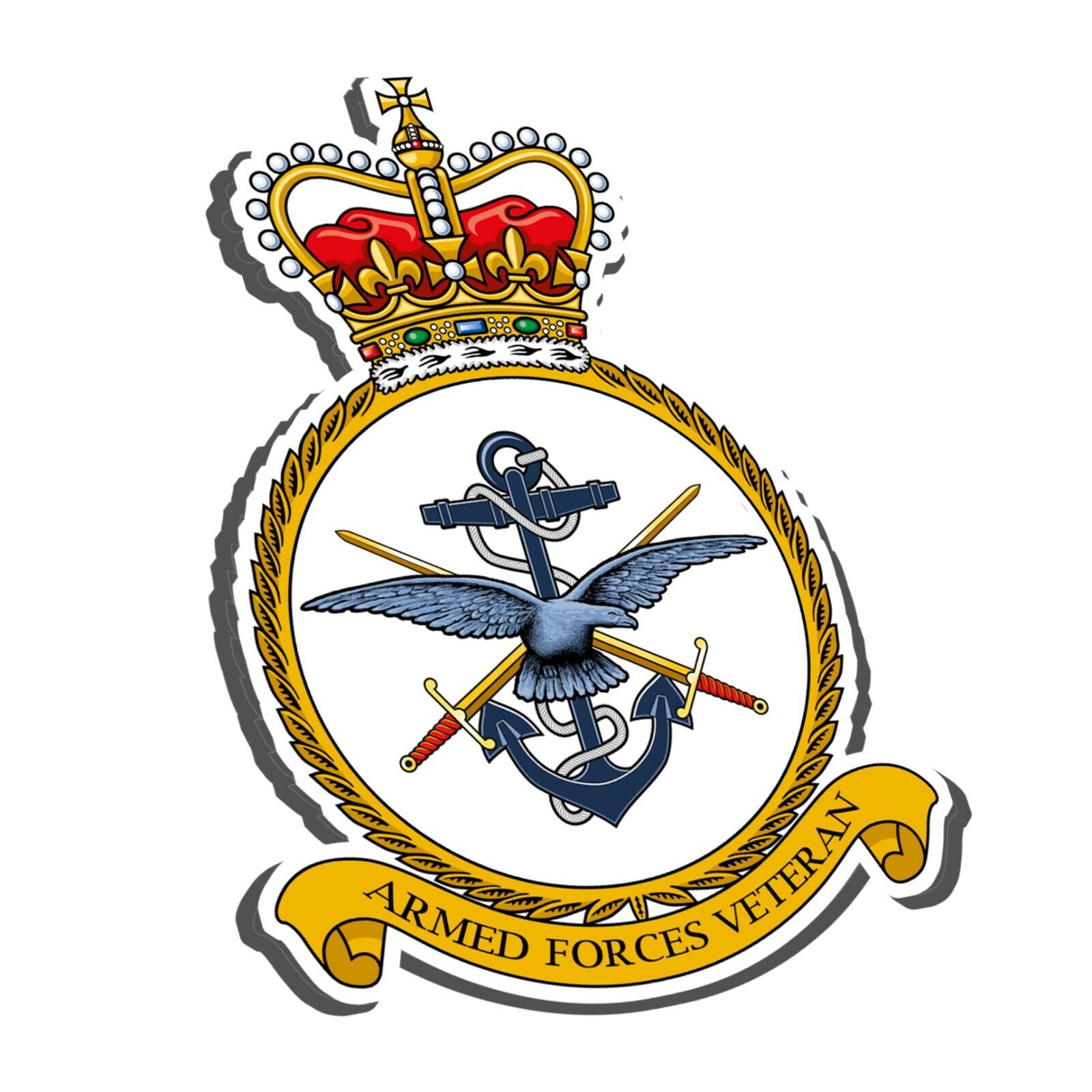 ARMED FORCES VETERAN STICKER - NAVY, ARMY, RAF - BRITISH LEGION UK BADGE