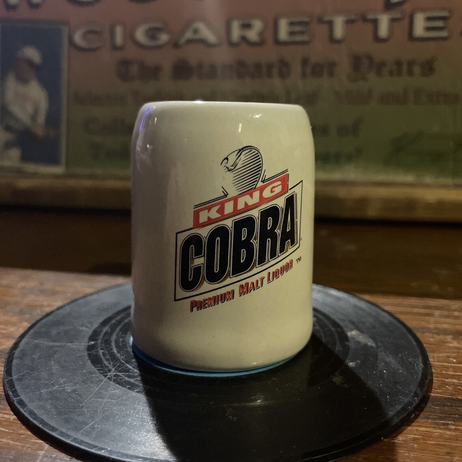Vintage Budweiser King Cobra Premium Malt Liquor Mini Ceramic Stein Mug Shot NM