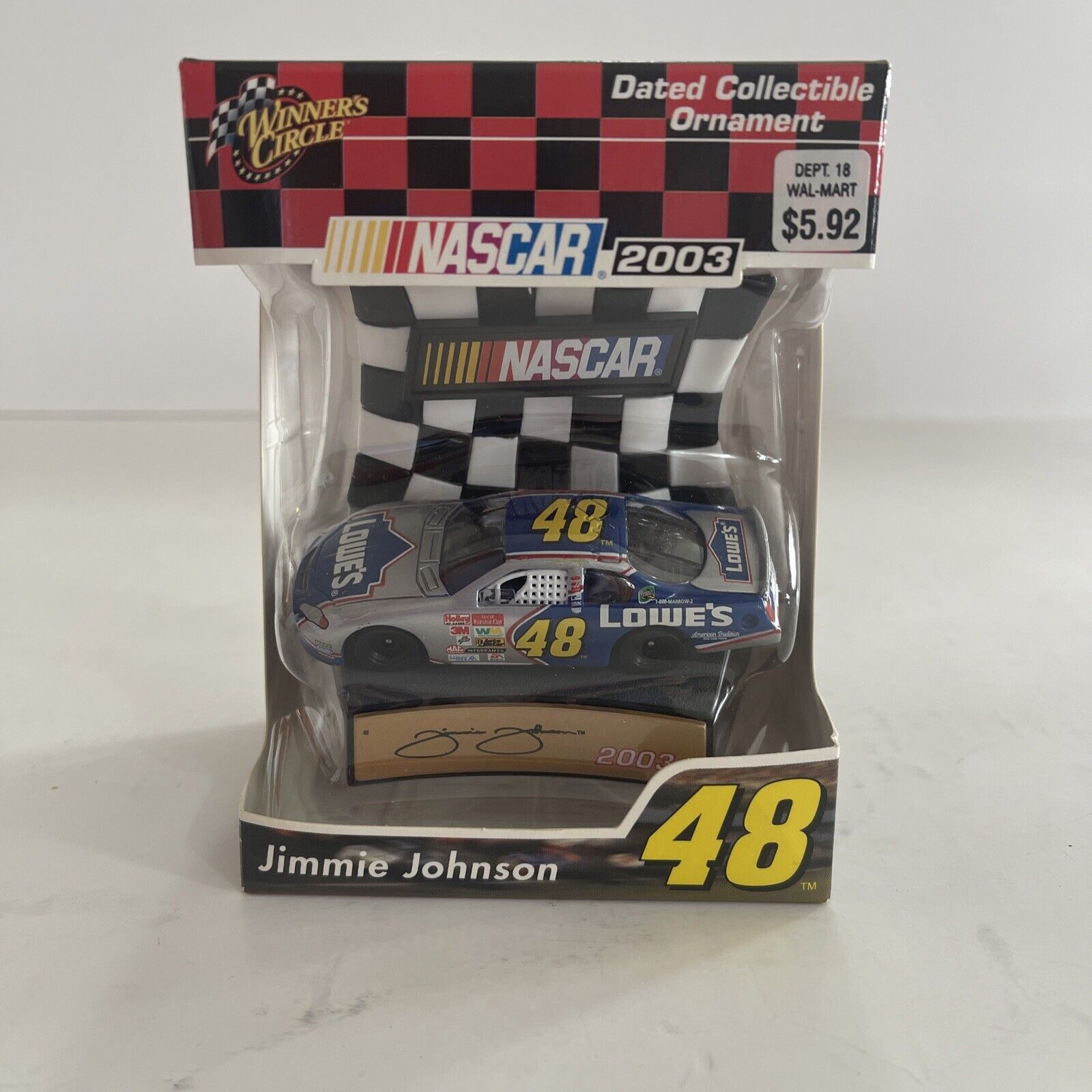 NASCAR- Jimmie Johnson Lowes #48 Collectible Christmas Ornament 2003 E8