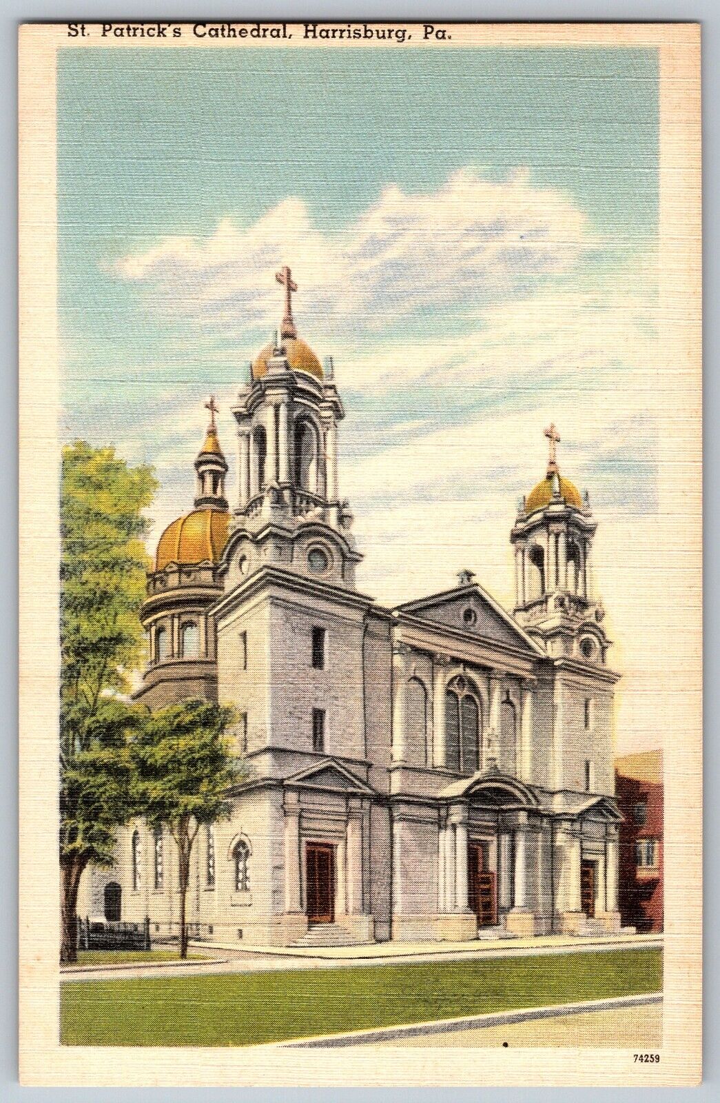 Harrisburg, Pennsylvania PA - St. Patricks' Cathedral - Vintage Postcard