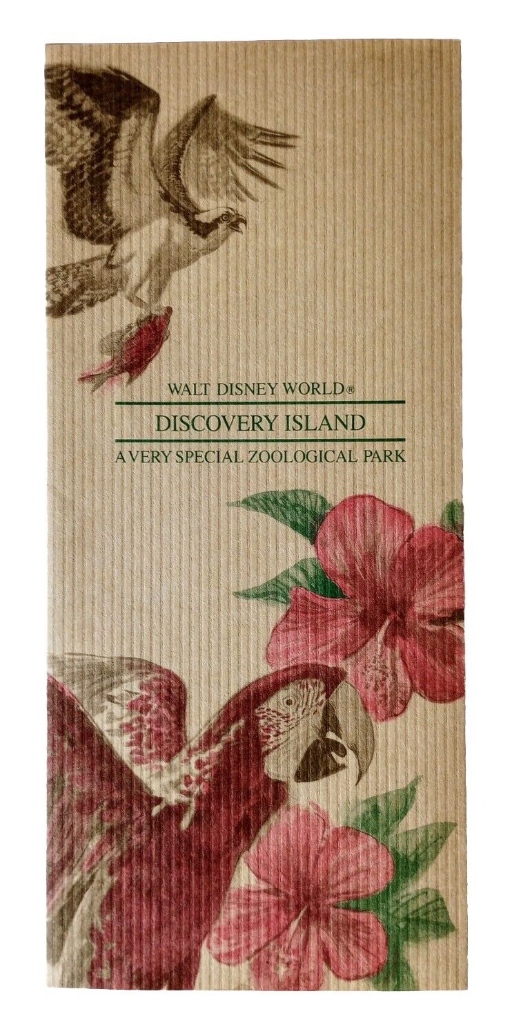 Vintage Walt Disney World Discovery Island Guide Map 1986