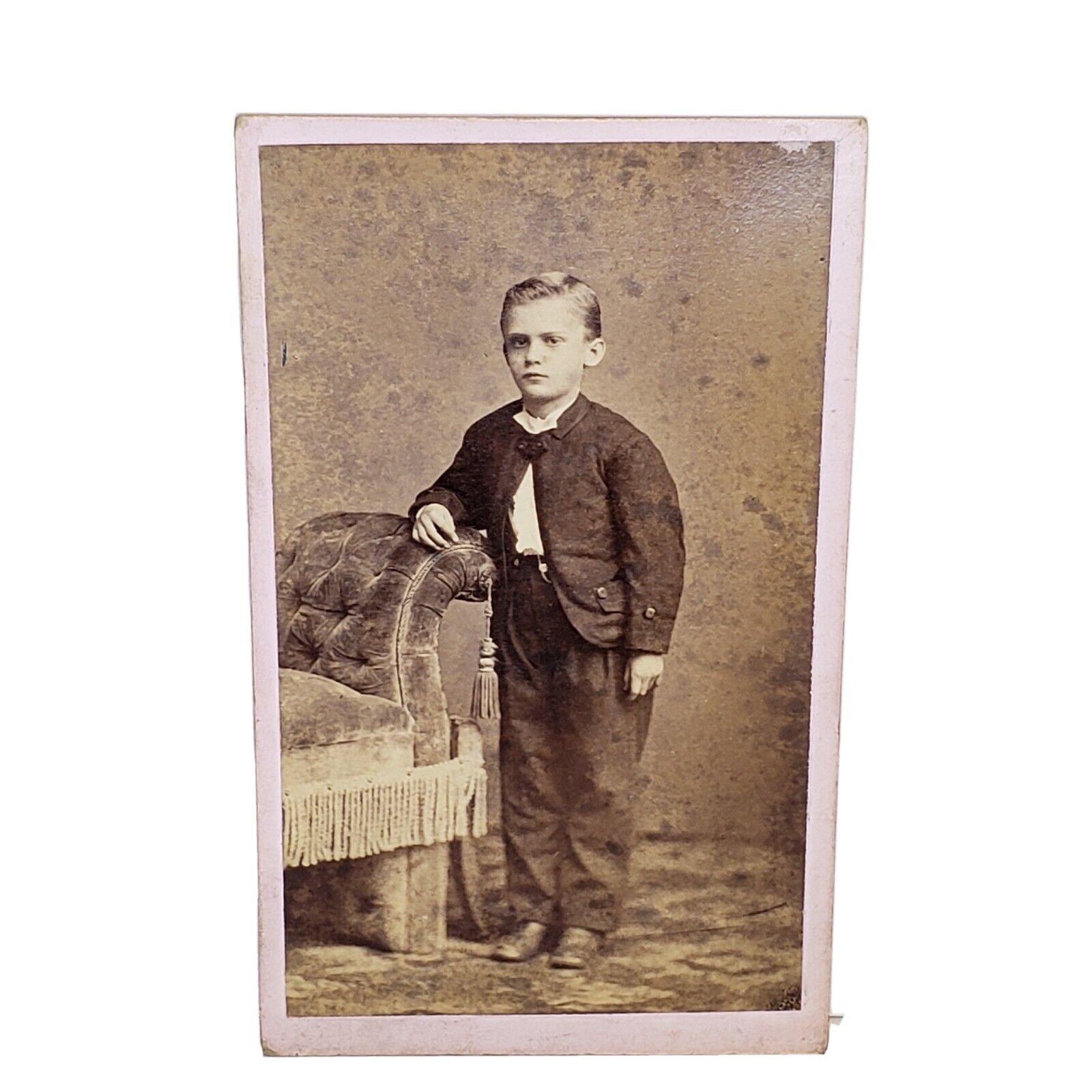  Carte De Visite c.1880s - Serious Boy - Hastings, White, Fisher -Iowa CDV Photo
