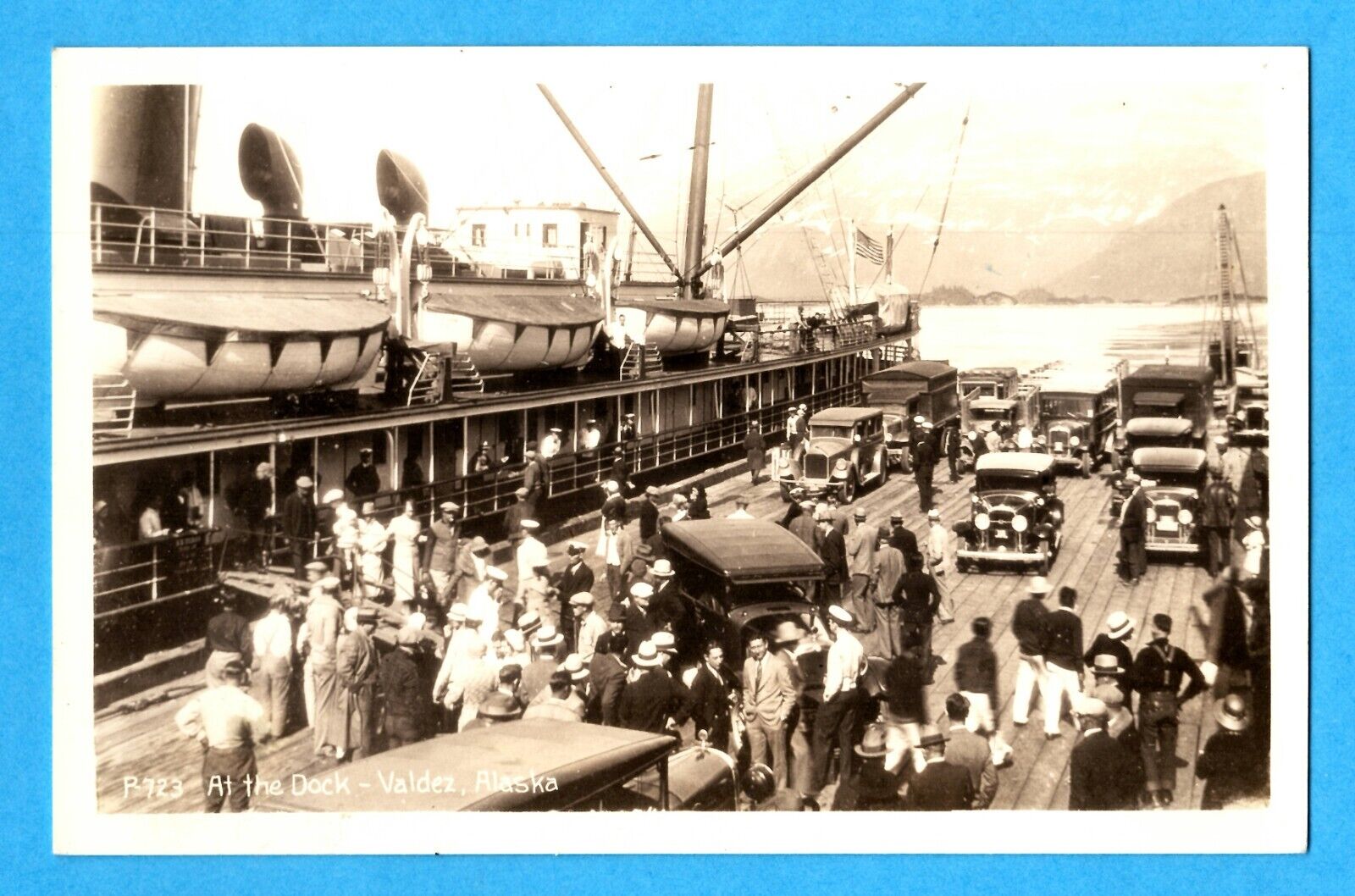 Alaska- At The Dock, Valdez, RPPC, 1930s