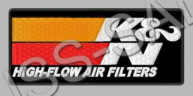 *****K & N HIGH FLOW AIR FILTERS PATCH*****EMBROIDERY~4-1/4\