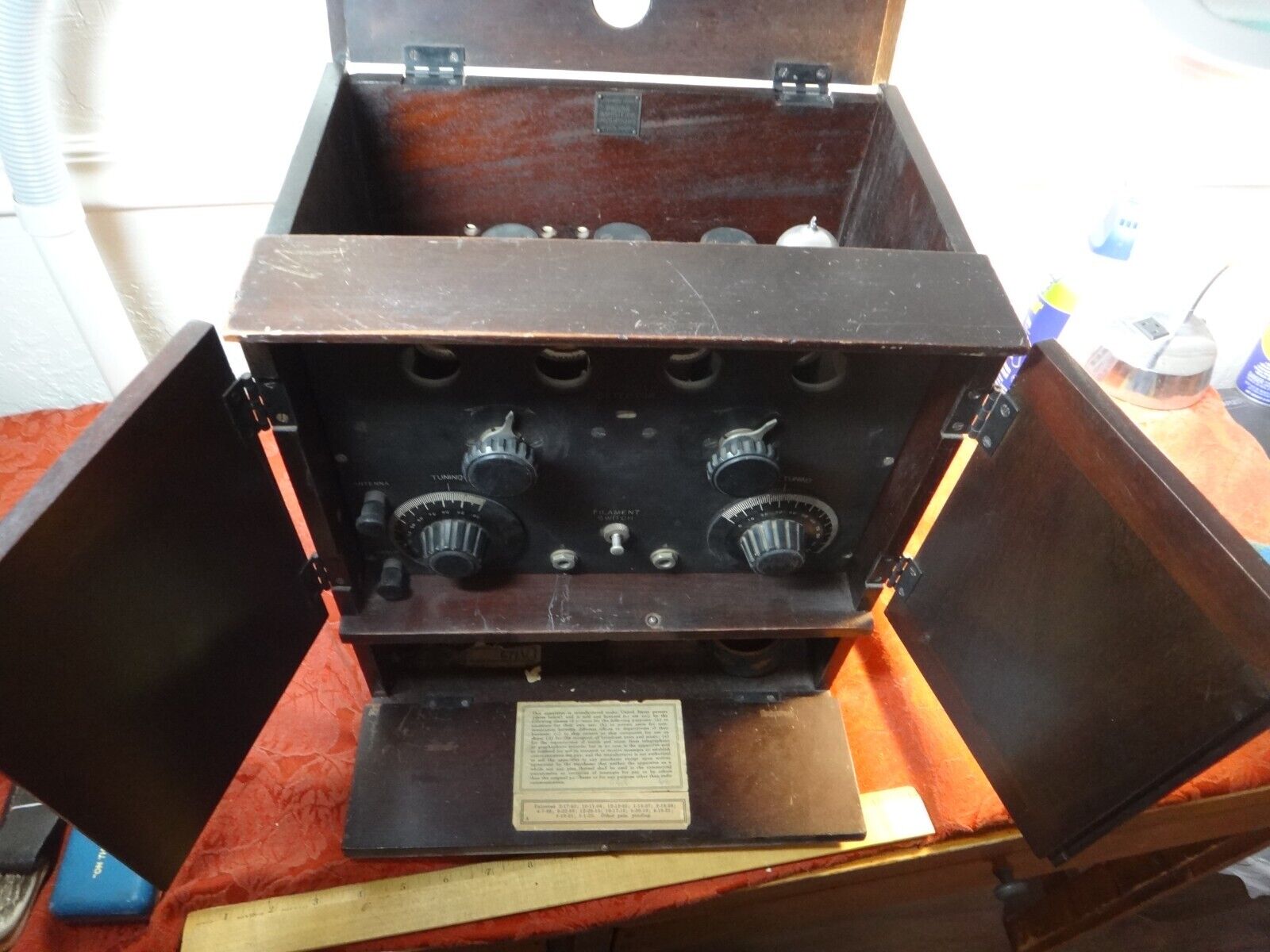 Antique 1920\'s De Forest D-10 Reflex Tube Radio Receiver - Free S&H USA