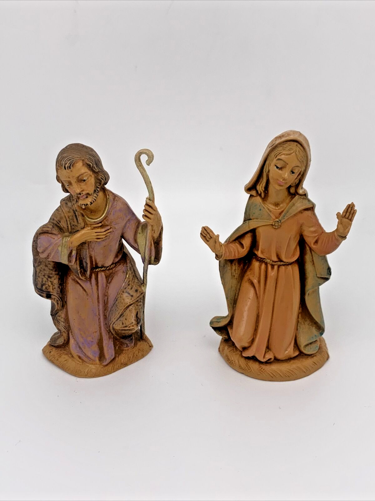Vtg 1983 Fontanini Nativity Mary & Joseph Depose Italy Set of 2 #52411 #52412