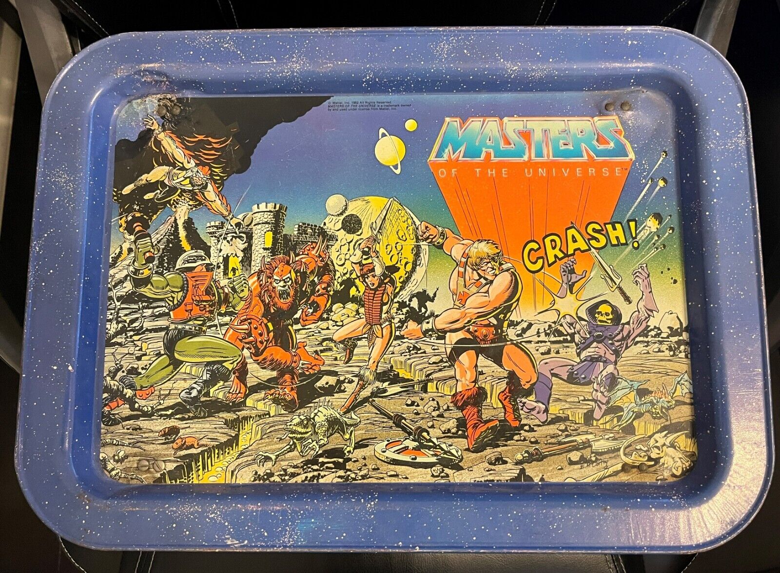 Rare Vintage 1982 MOTU Masters Of The Universe Metal TV Tray He-Man