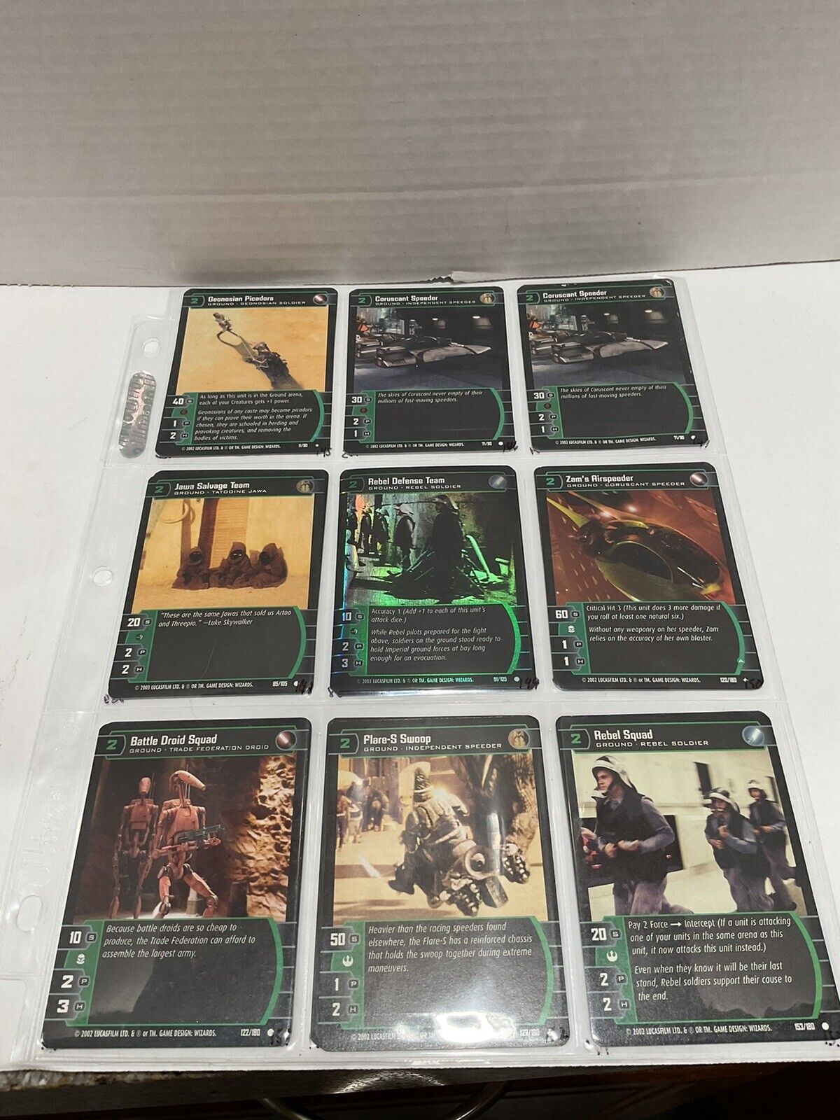 Star Wars Trading Card Game - Lots Of 75 Cards - Green Border Vintage 2002