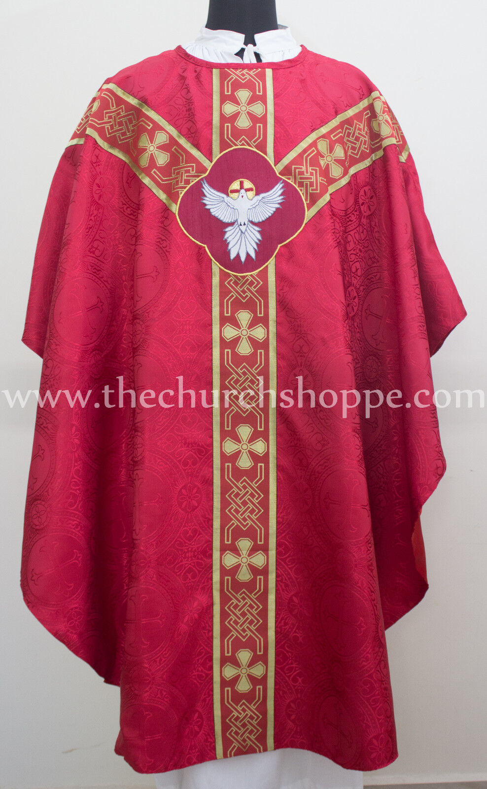  Gothic Red Holy Spirit vestment, stole & mass set ,Gothic chasuble,casula,casel