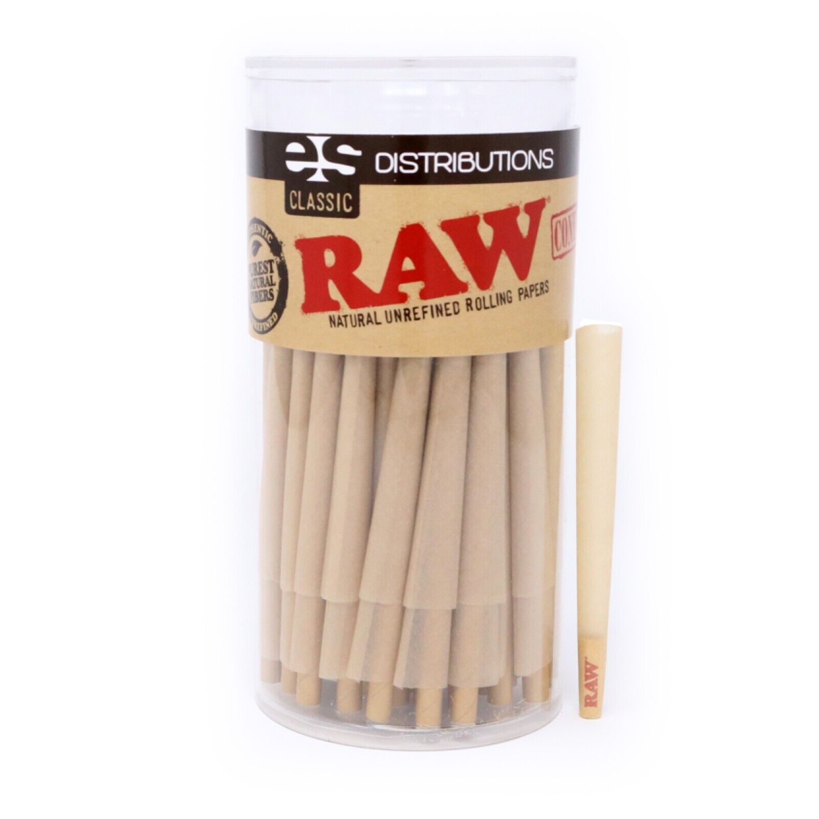 40 Count| RAW Classic Pre-Rolled King Size Cones| Naturally Unbleached