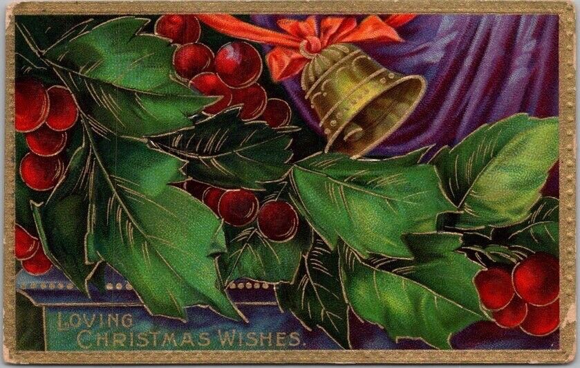 Vintage 1910 Holiday Embossed Postcard \