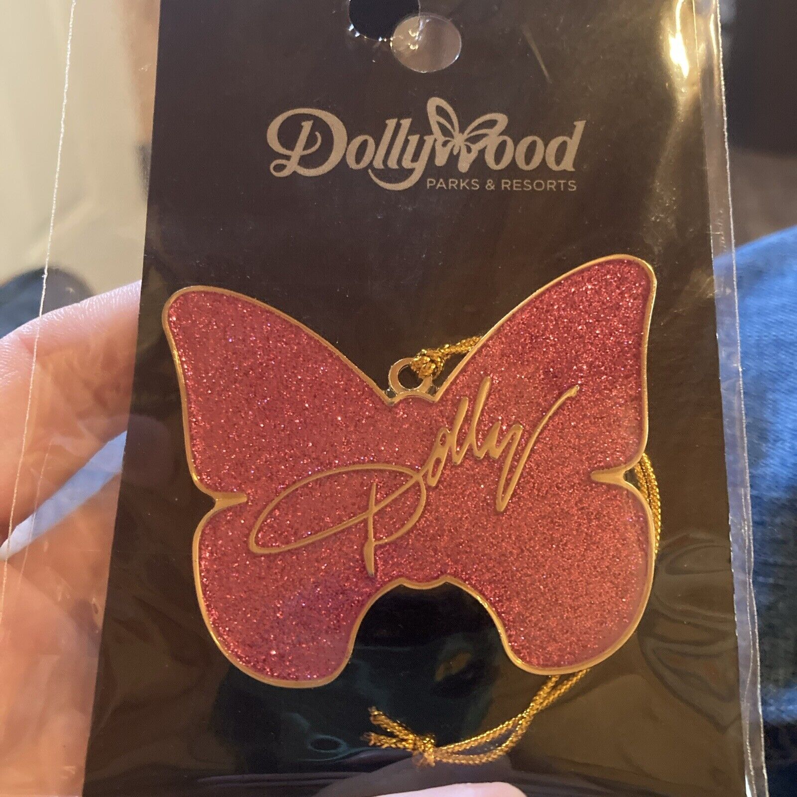 Dollywood Dolly Parton Experience Pink Glitter Ornament 