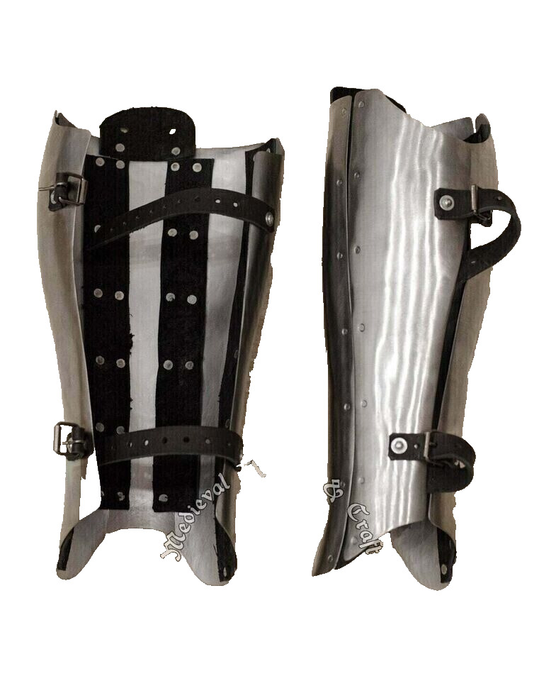 Medieval Legs Protection pair of Greaves Larp SCA Steel knight Greaves armor