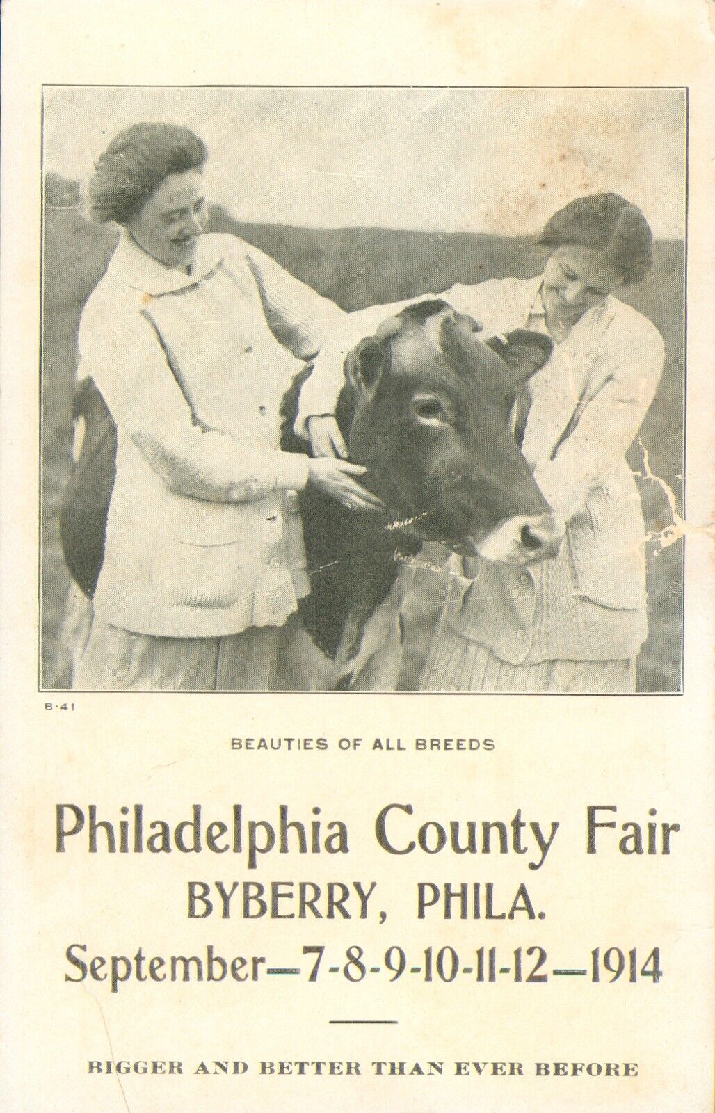 Philadelphia County Fair, BYBERRY, Phila. RPPC Antique 1914 POSTCARD 