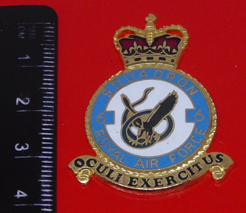 Danbury Mint RAF Royal Air Force Blank Back Enamel Badge Plaque No 6 Squadron