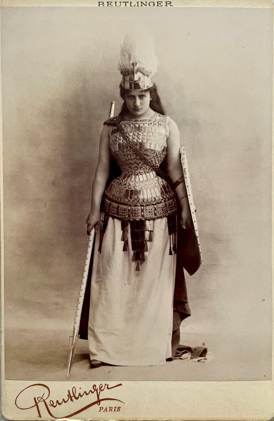 CABINET CARD REUTLINGER, Paris ca 1890 Lucienne BREVAL singer, opera