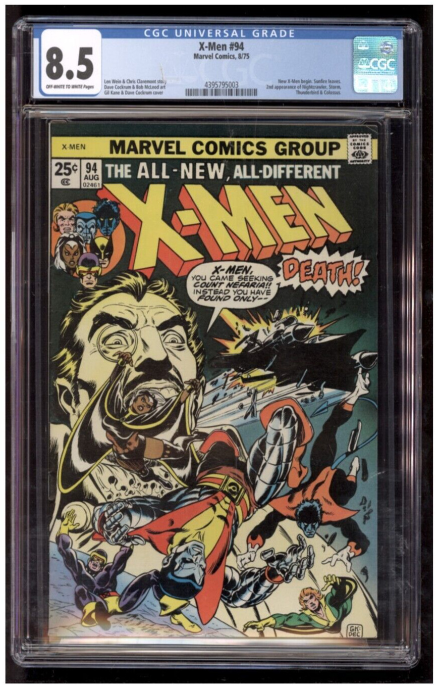X-Men 94 CGC 8.5 New X-Men Begin. Kane & Cockrum Cover Sunfire Leaves 1975