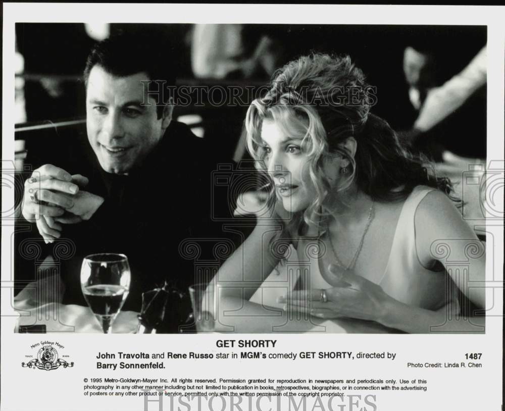 1995 Press Photo John Travolta and Rene Russo star in 