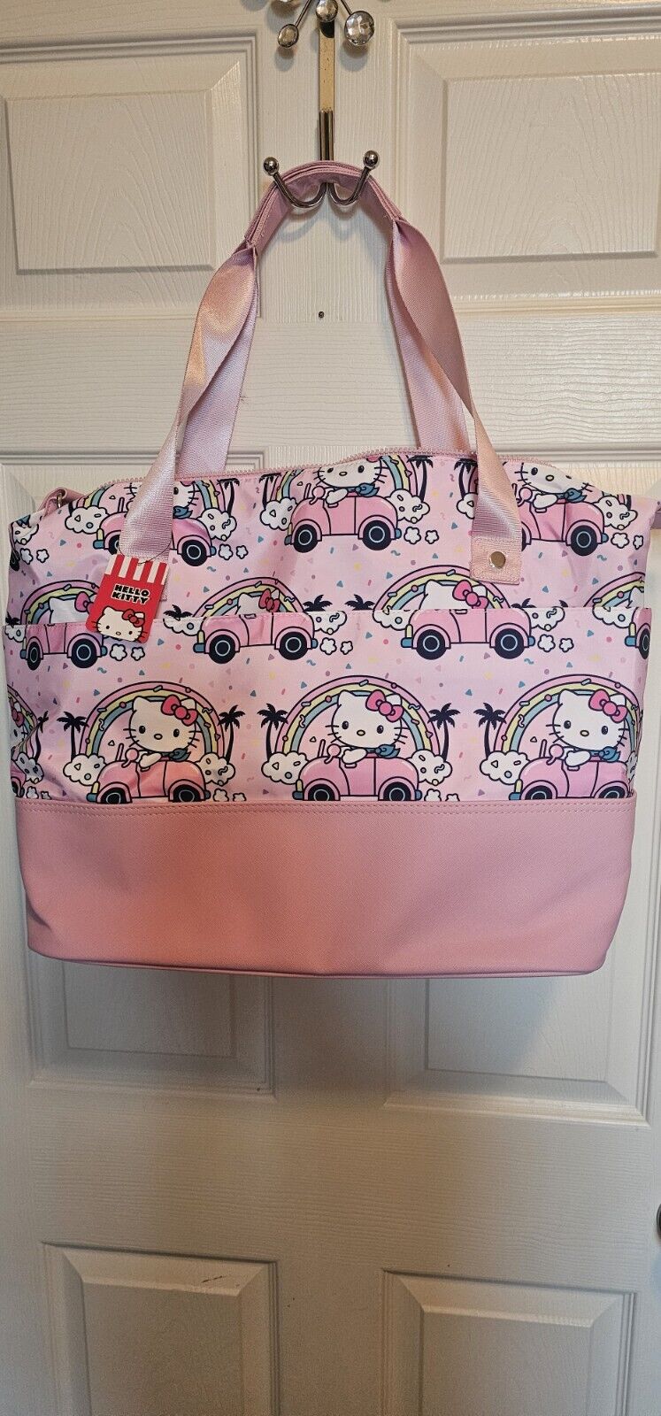 Sanrio Hello Kitty Pink Large Travel Tote Duffel Bag  21x14x7 