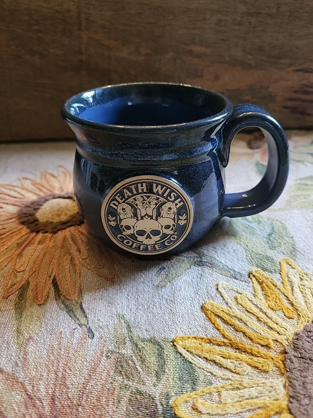 Rare 2023 Death Wish Coffee Blue and Buried Mug 237/2000 Sunset Hill Stoneware
