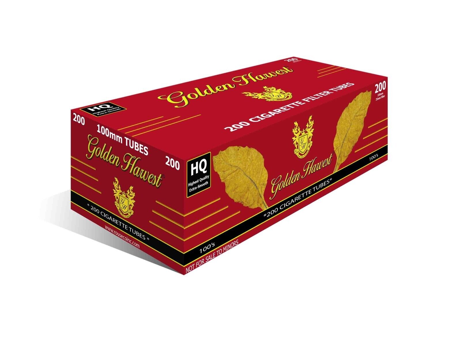 GOLDEN HARVEST RED 100mm Tube 200 Count Per Box (50-Boxes)