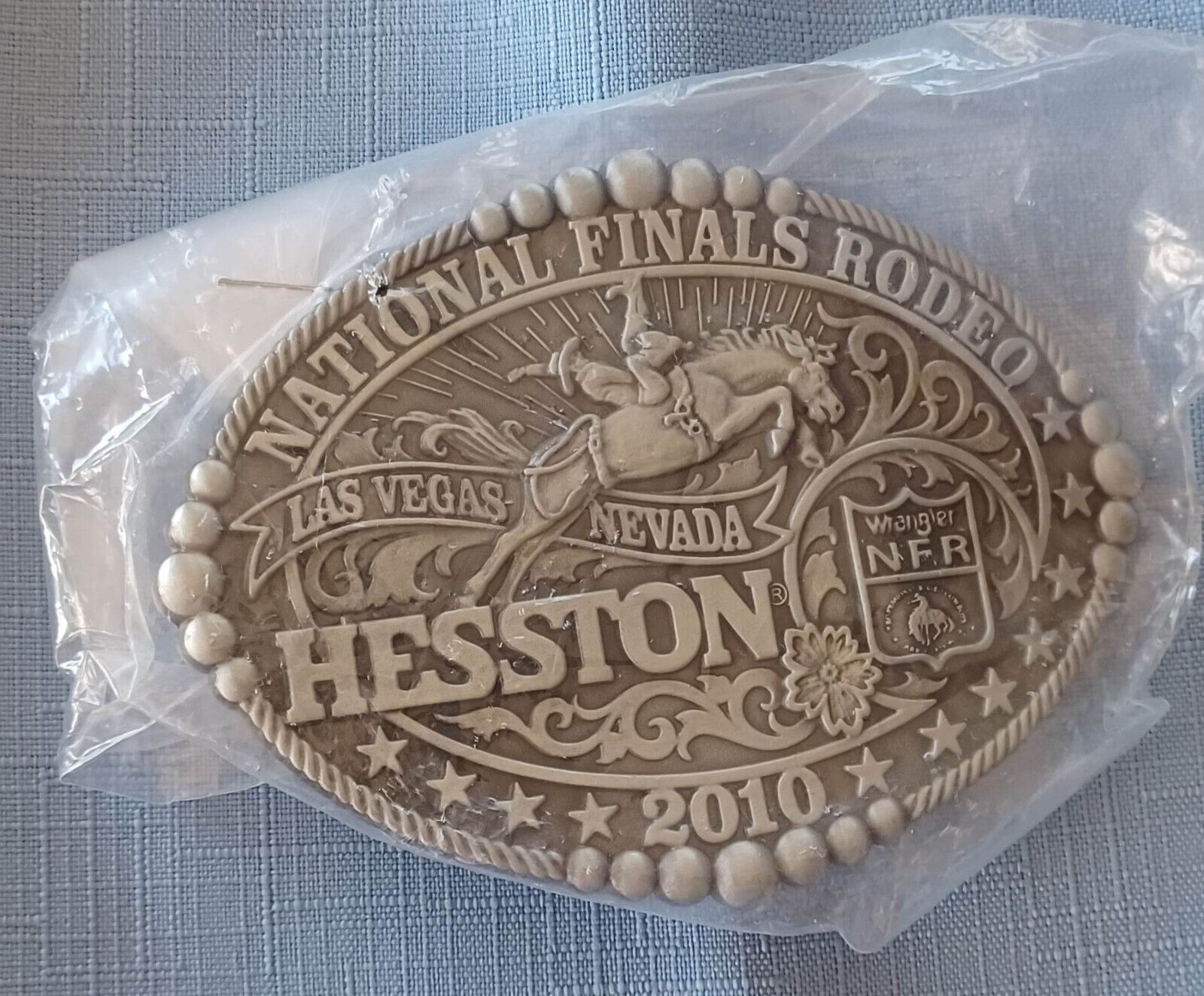 Brand New 2010 Hesston NFR Rodeo Belt Buckle Original Packaging
