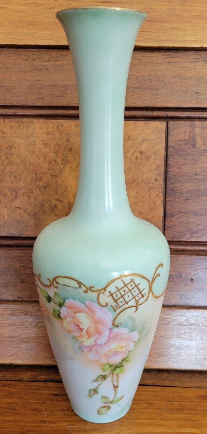 Large Vintage Germany H&C Heinrich Selb Chiemsee Porcelain Floral Vase 13\