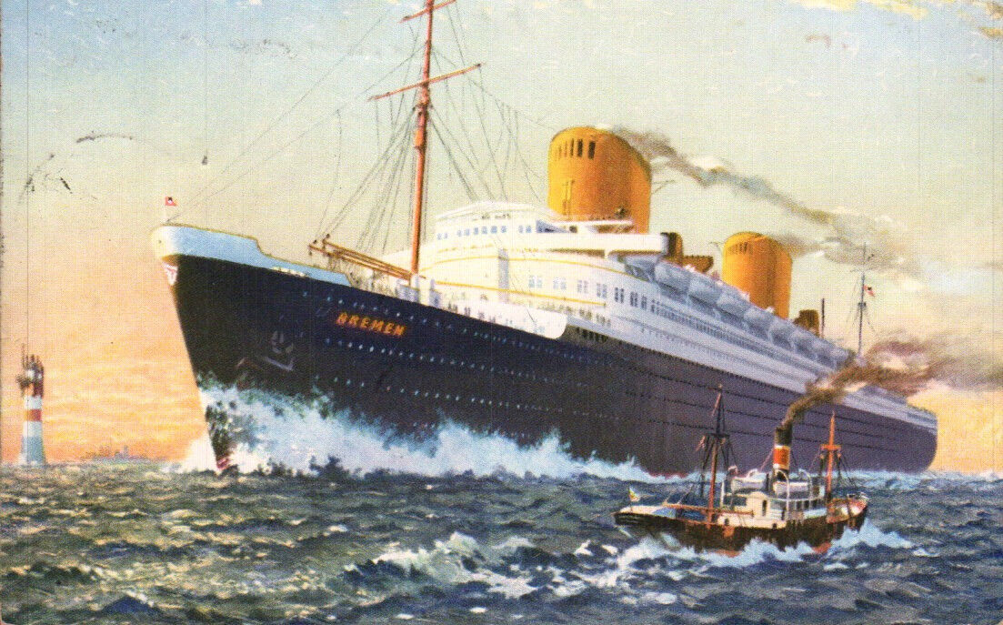 Steamer Norddeutscher Lloyd, Bremen, Germany, Vintage Postcard 3780