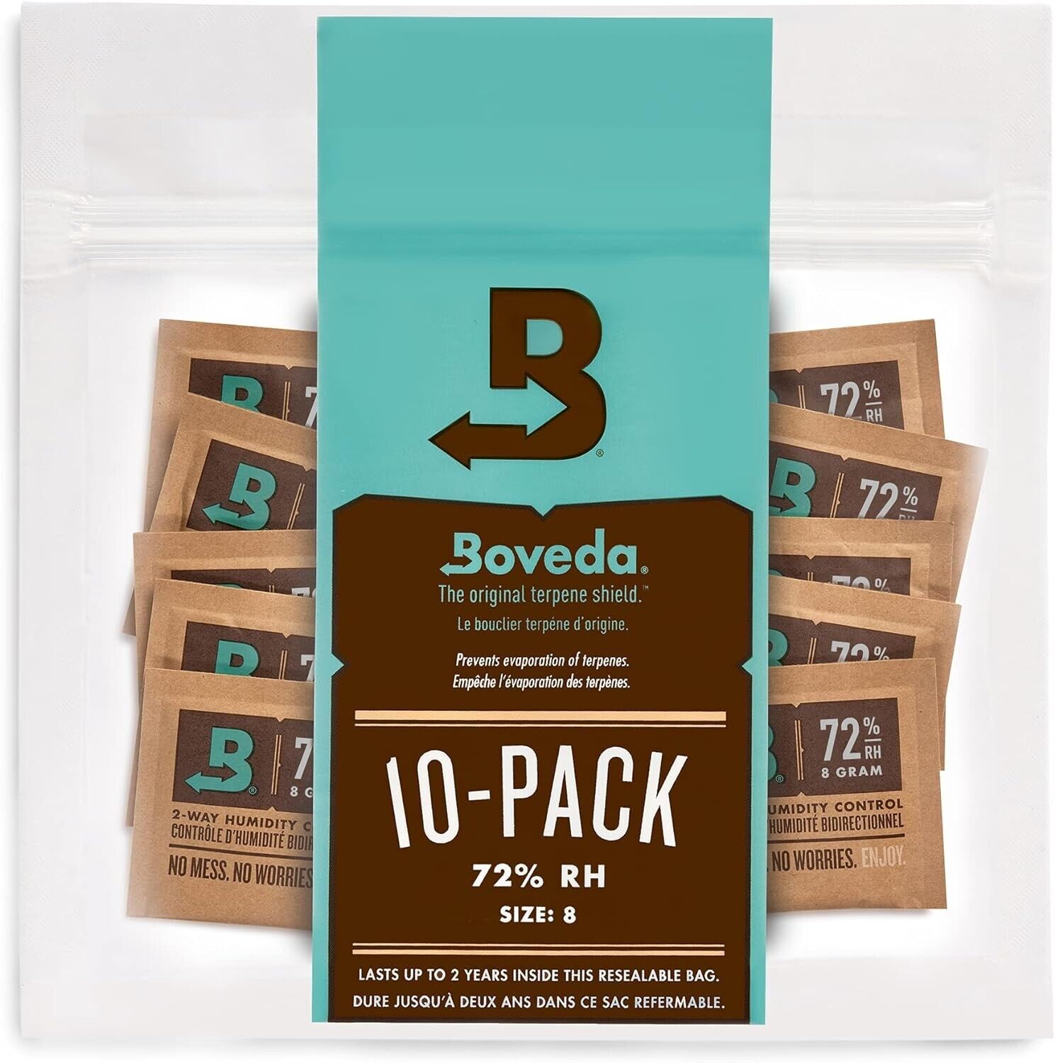 Boveda 72% RH 2-Way Humidity Control - Protects & Restores - Size 8 - 10 Count