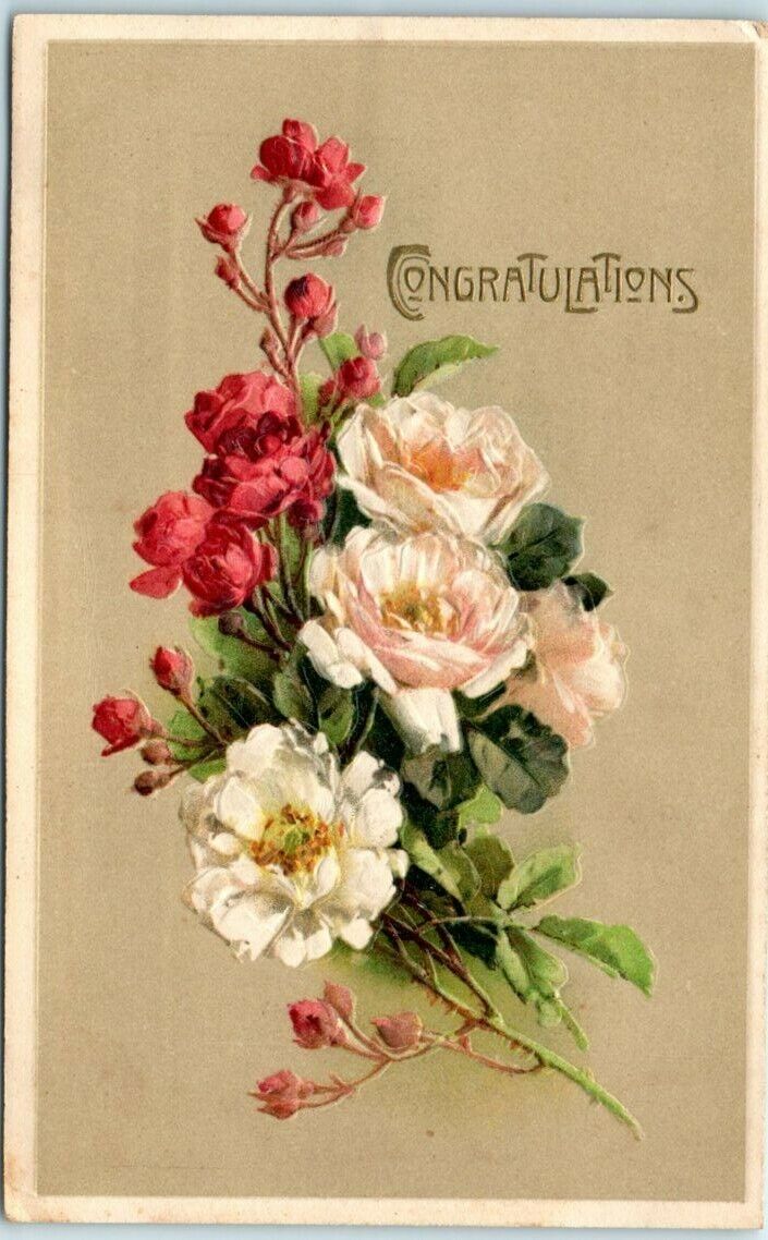 Postcard - Congratulations - Greeting Card - Flowers Art Print