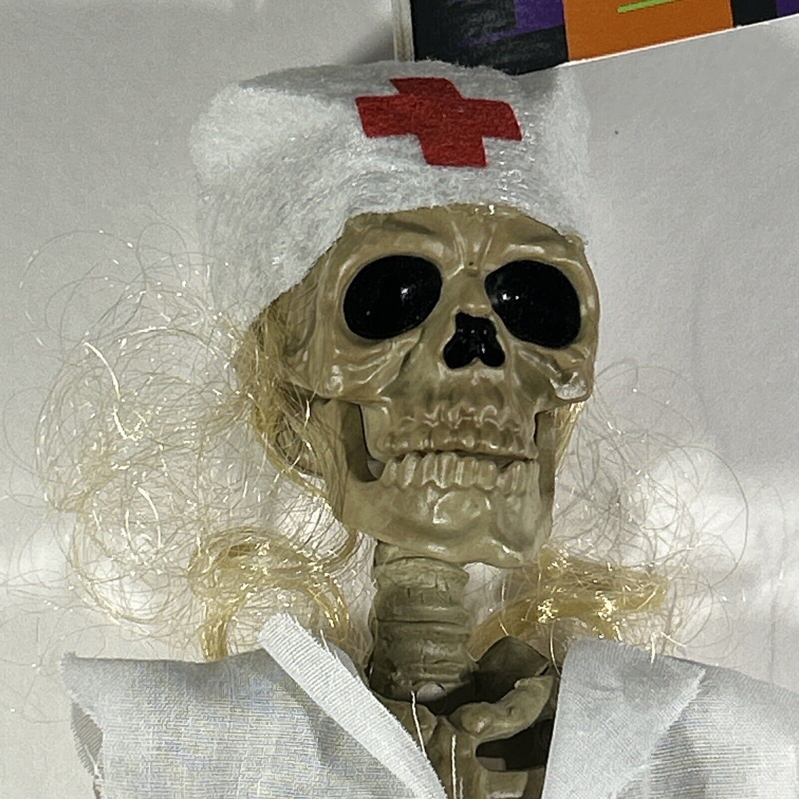16” Halloween Decor Prop Nurse Skeleton Articulated Joints Moveable Hanging