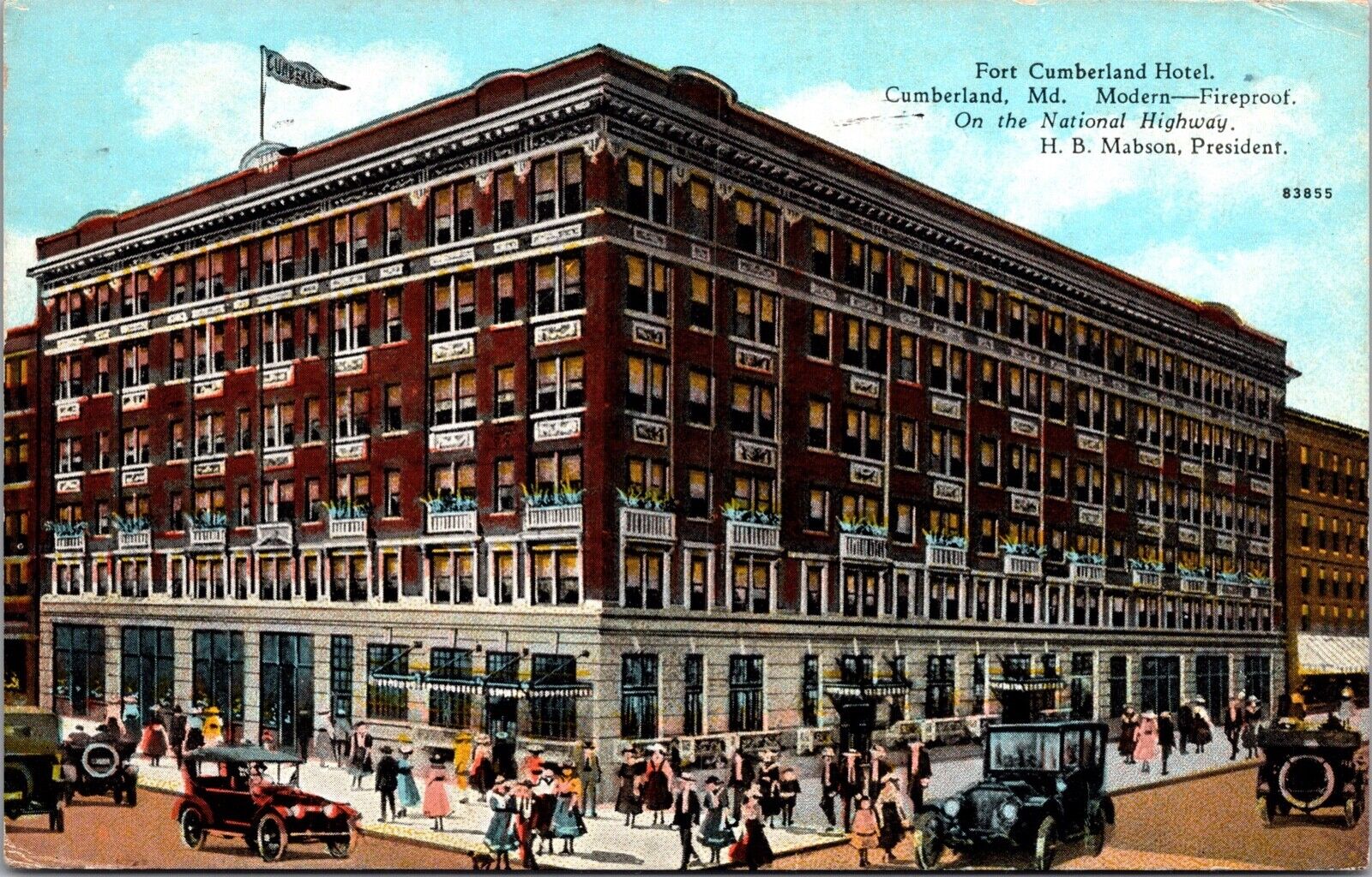 Postcard Fort Cumberland Hotel in Cumberland, Maryland~138314