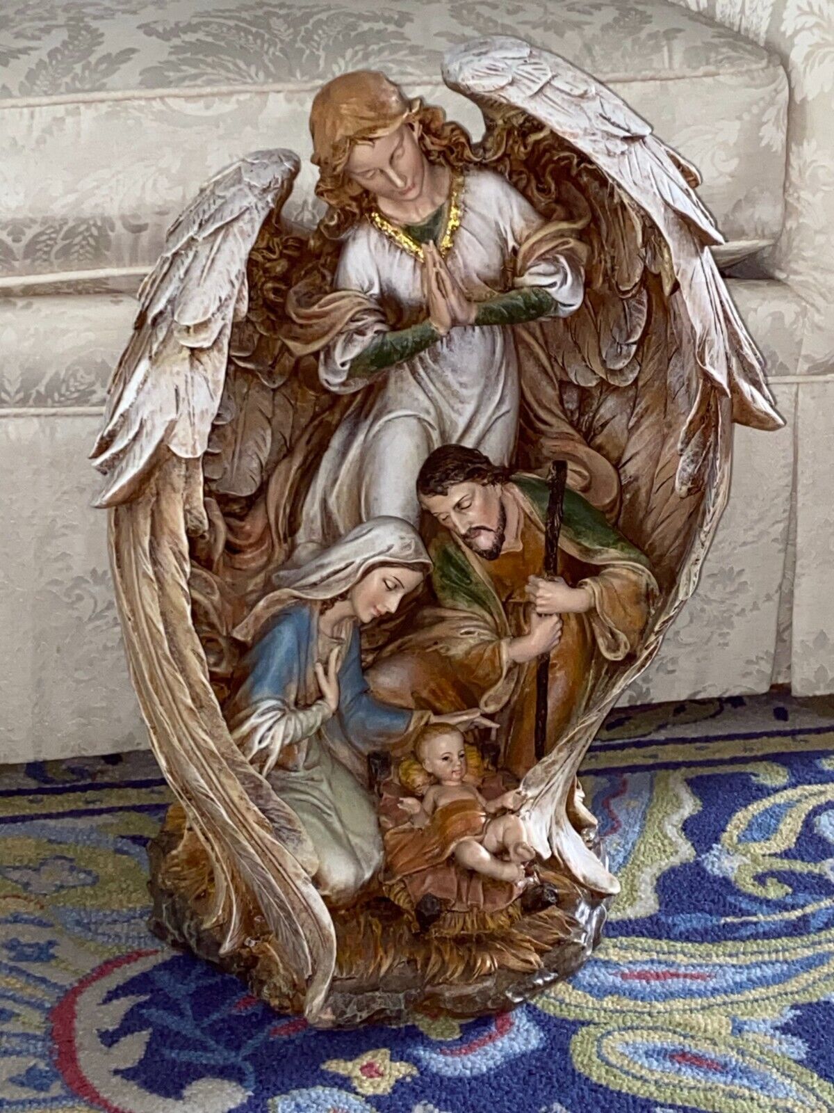 1 pc. Napco Large Guardian Angel w/ Holy Family - 21\