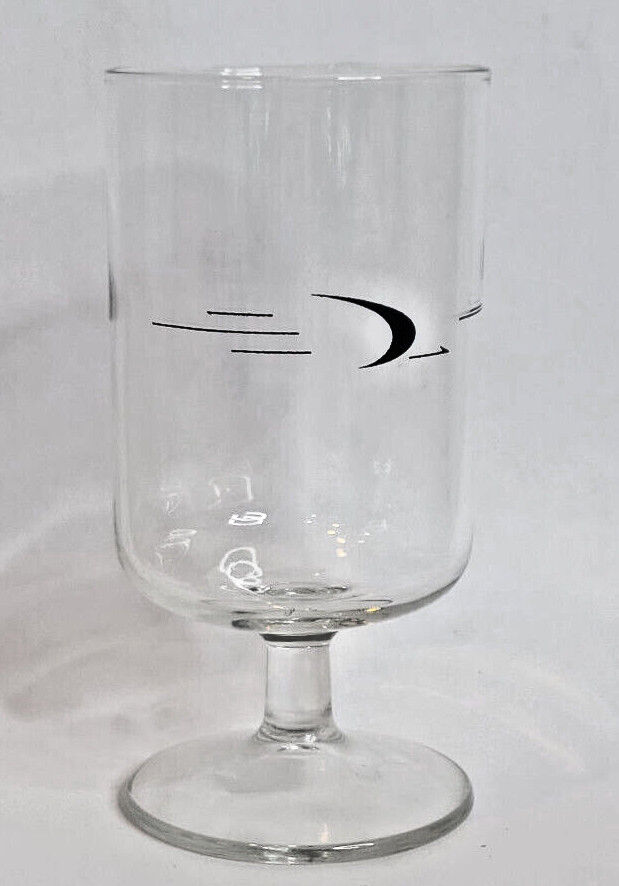 Vtg Original Frontier Airlines Wine Glass 1958-1972 NOS