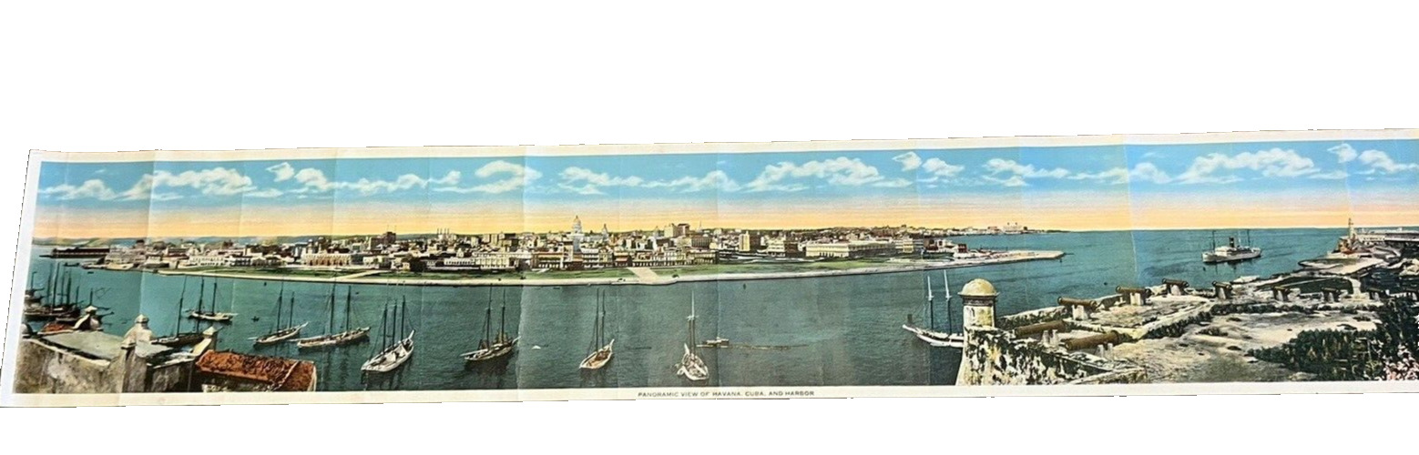 Vtg Panoramic View of Havannah Cuba Harbor Unused E.C. Kropp Co. Milwaukee, WI