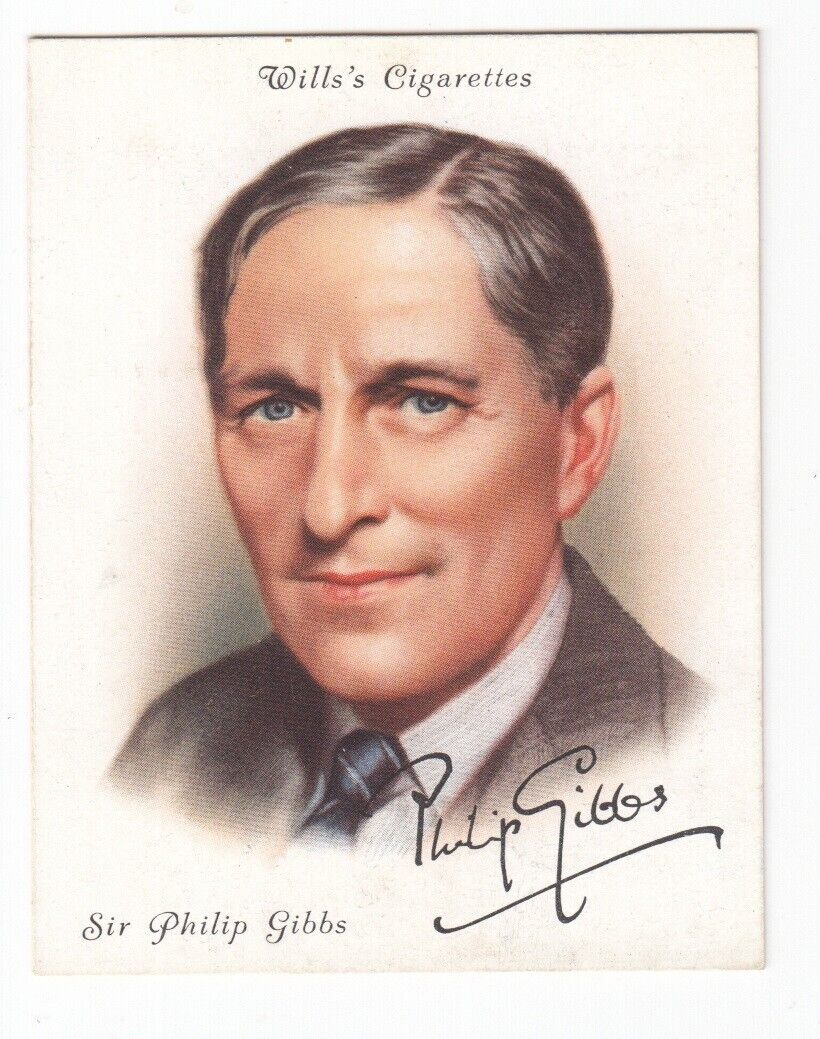 SIR PHILIP GIBBS Vintage 1937 Author Trade Card