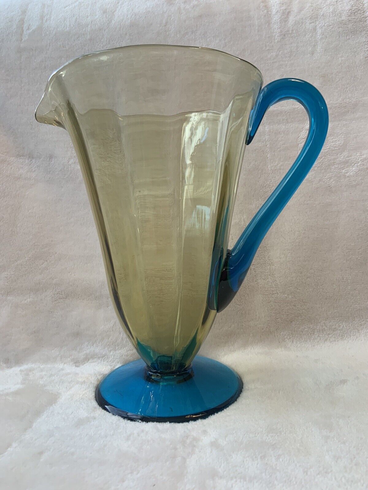 Vintage Rare Morgantown Fontana Glass Genova 2 Tone Pitcher