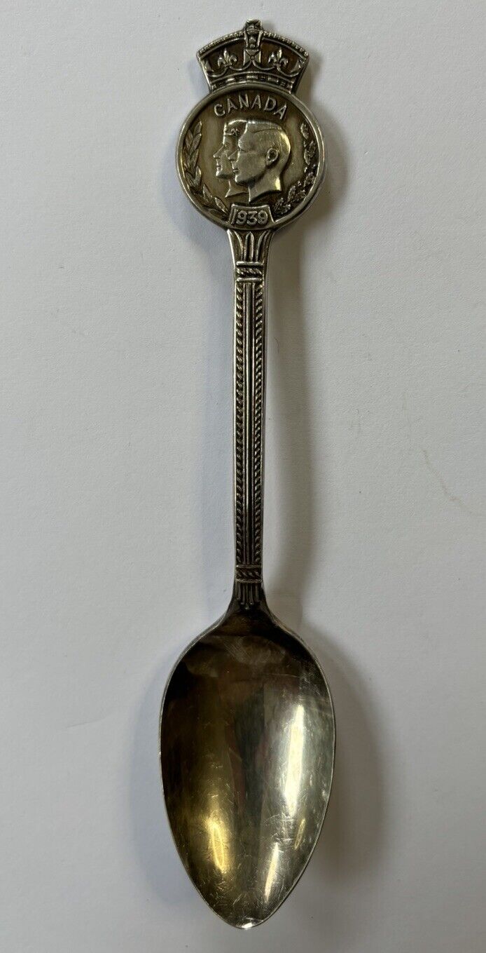 1939 King George VI & Queen Elizabeth - Royal Visit Canada Silver Souvenir Spoon