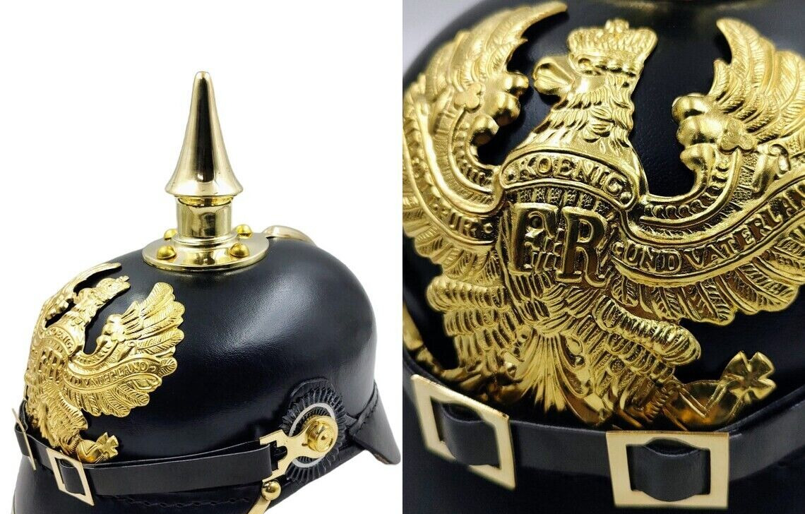 Black German Pickelhaube Imperial Prussian Helmet German Halloween Best Gift