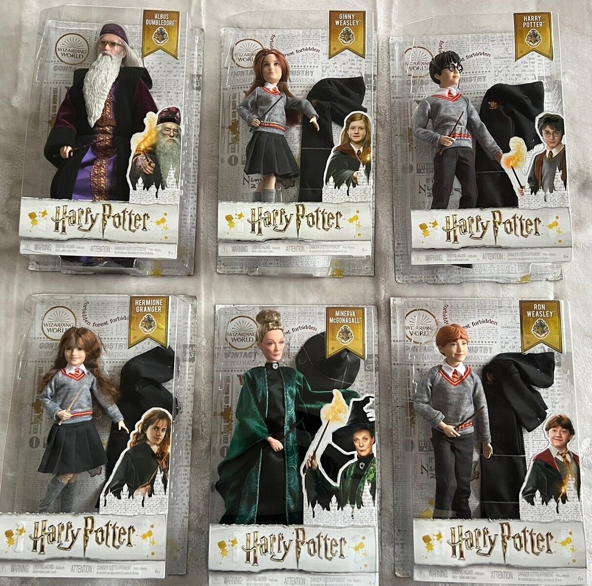 Full Set of 6 Harry Potter Wizarding World Dolls/Figures by Mattel - Brand New.