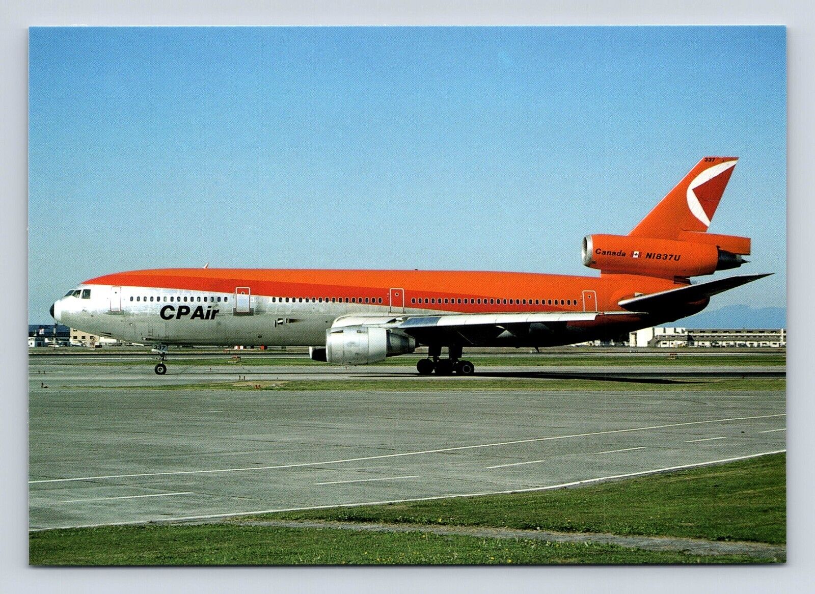 CP Air McDonnell Douglas DC-10-10 N1837U cn 47969/80   Airplane Postcard Vtg A5