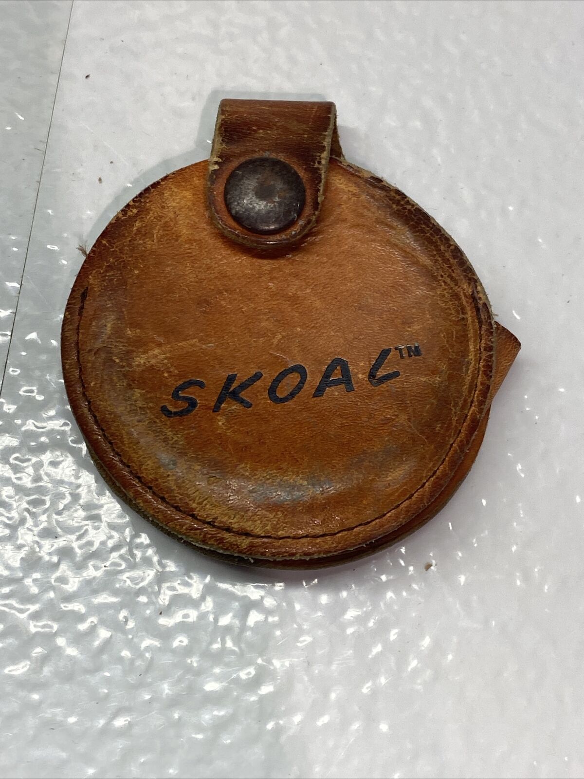 Vintage SKOAL Leather Snuff Can Chewing Tobacco Holder w/Belt Loop