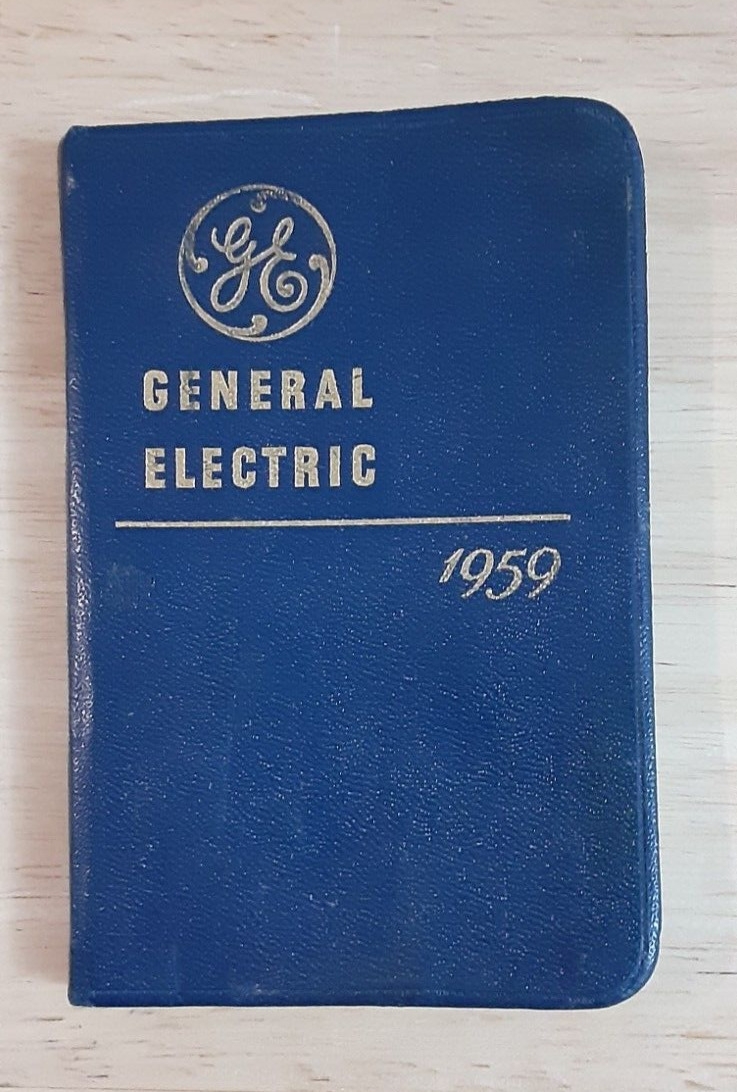 Antique Vintage General Electric GE 1959 Leather Pocket Diary Book Ephemera