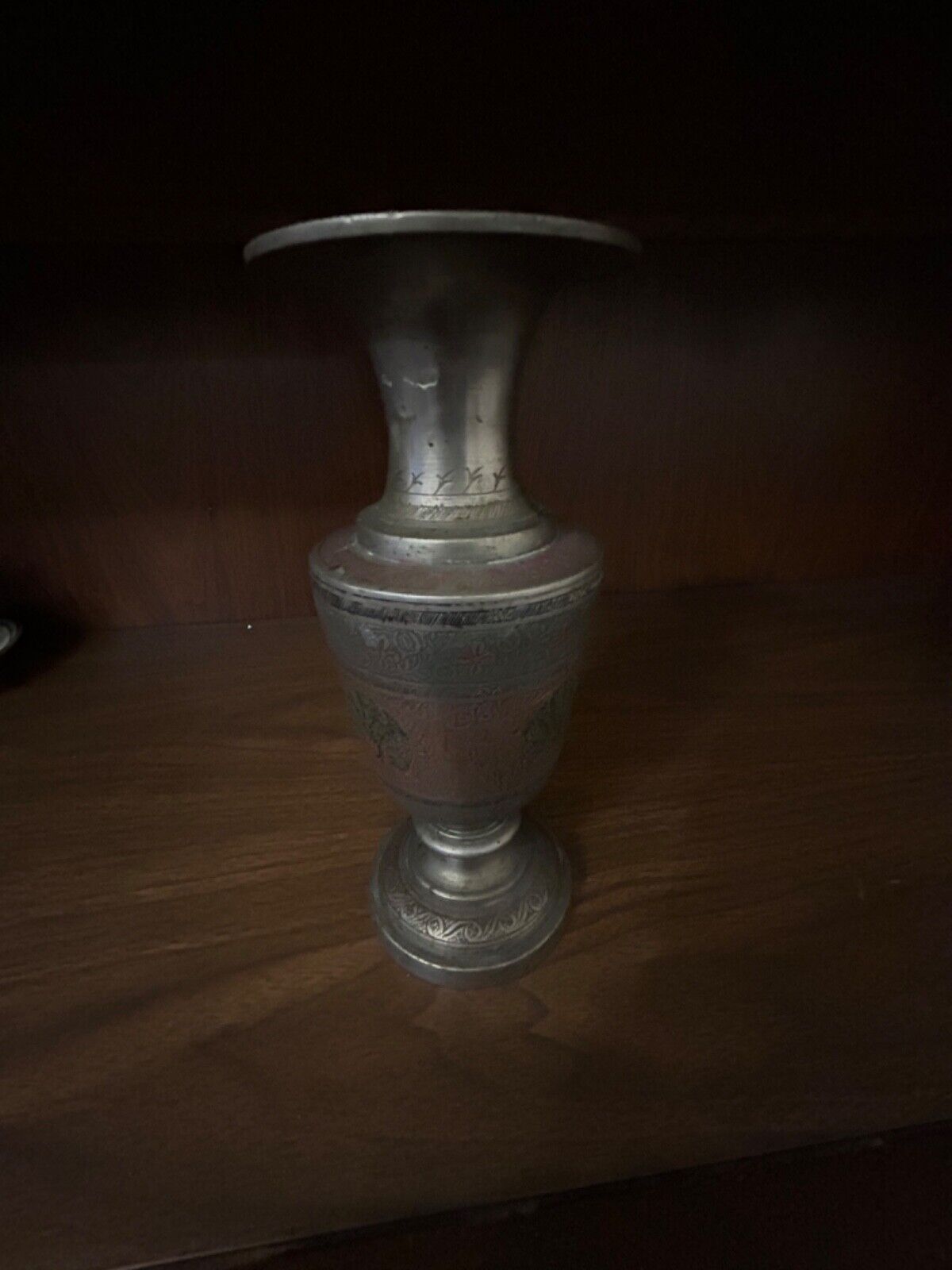 Vintage silver vase numbered with etching #627