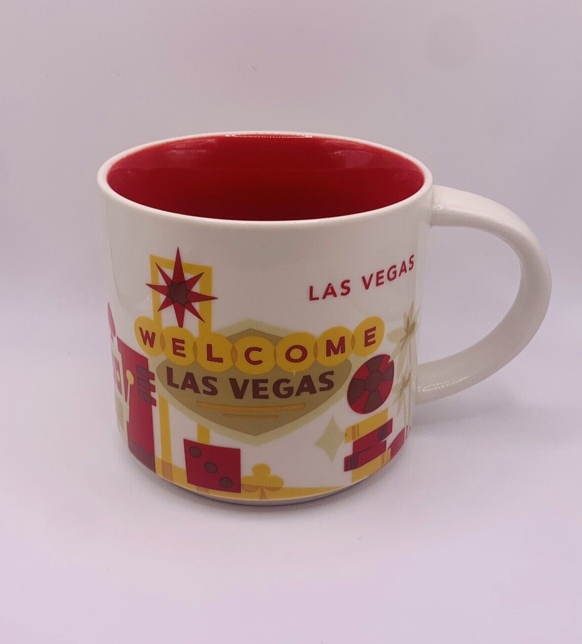 STARBUCKS Las Vegas You Are Here 14oz Coffee Mug Red 2015 Slots, Nevada
