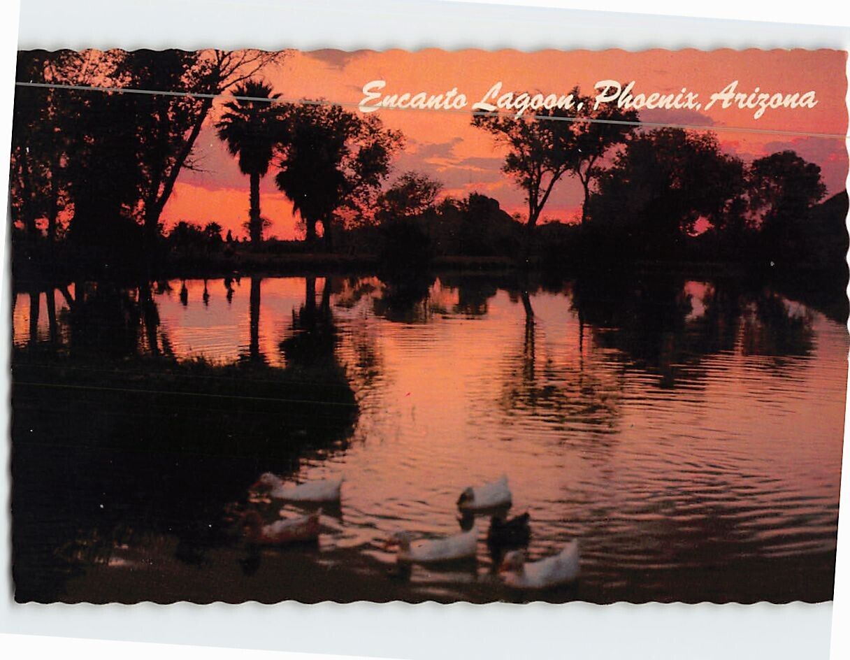 Postcard Encanto Lagoon Phoenix Arizona USA