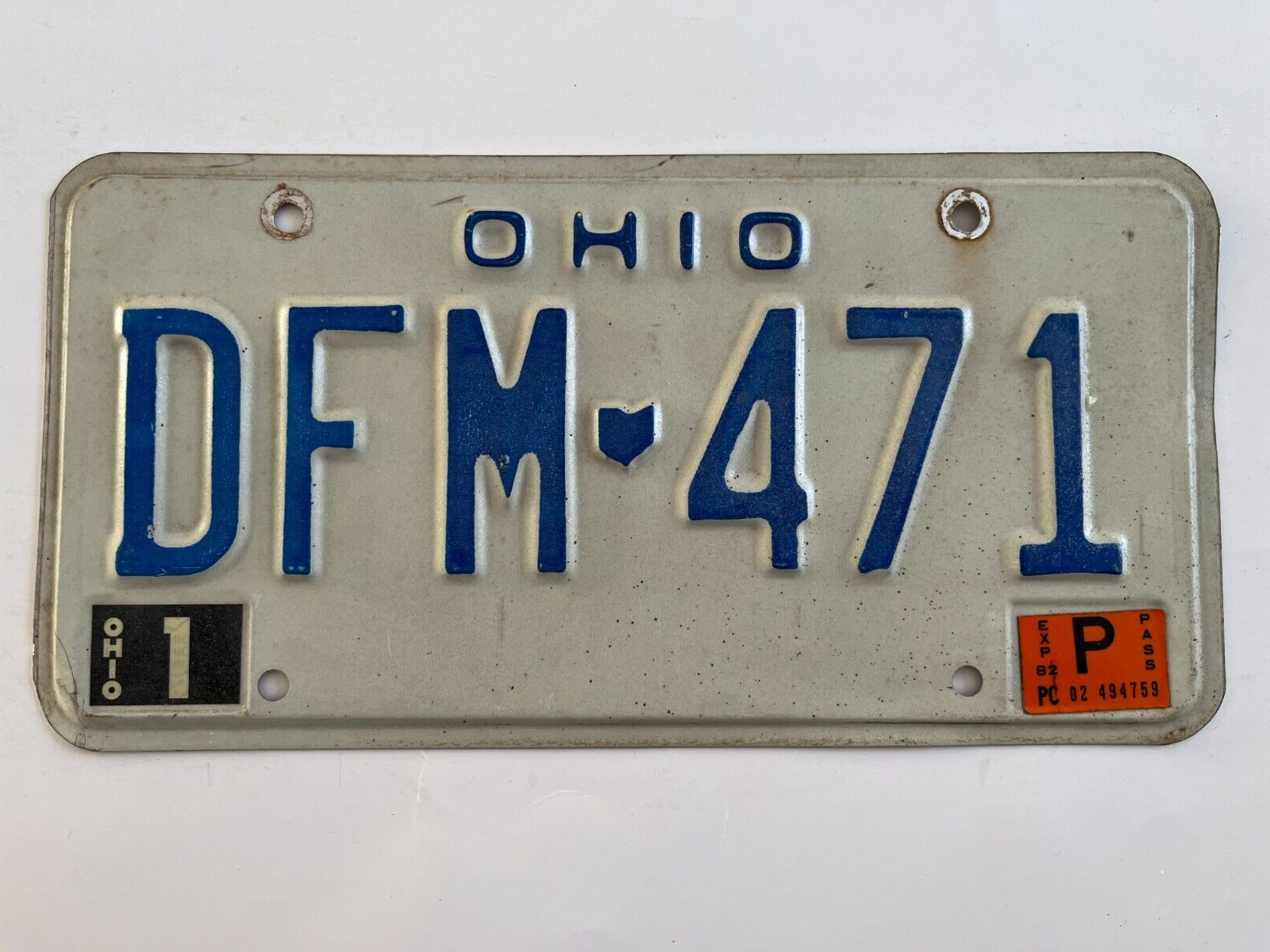 1982 Ohio License Plate All Original